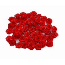 HAND H0630 Red Roses Fabric Flower Sew On Trims, Embellishments Size 20 mm Pack of 20