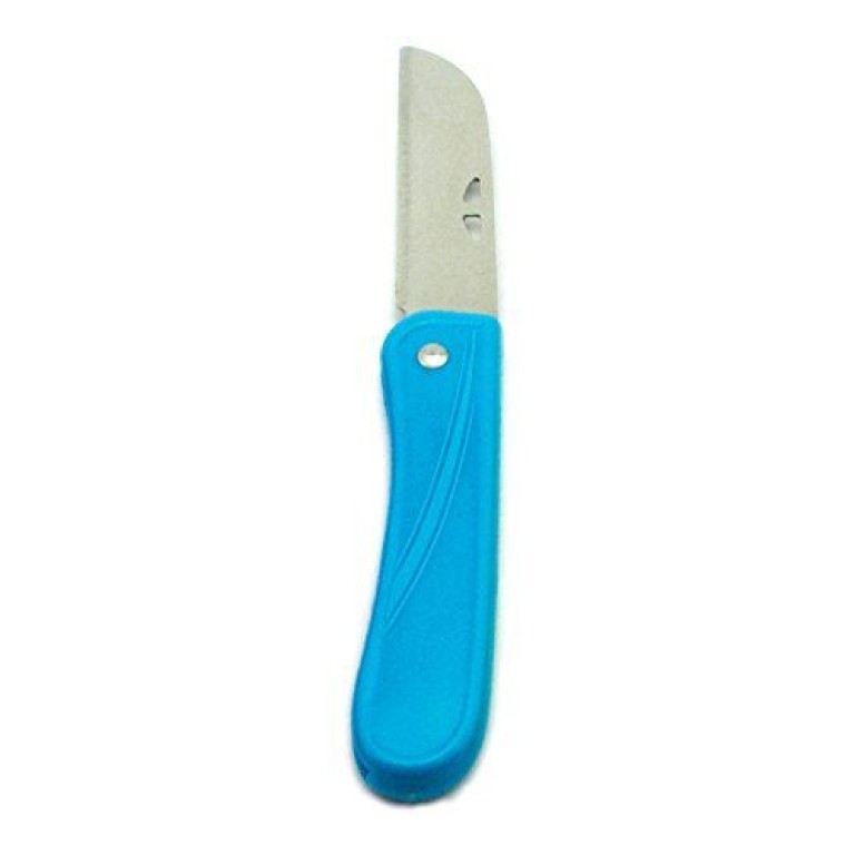 HAND H0651 K1372 Pocket-Sized Folding Picnic, Fruit, Cheese, General Purpose Knife with 7cm Blade Pack of 2 Blue Handles HAND H0651 K1372 Pocket-Sized Folding Picnic, Fruit, Cheese, General Purpose Knife with 7cm Blade Pack of 2 Blue Handles