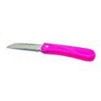 HAND H0651 K1372 Pocket-Sized Folding Picnic, Fruit, Cheese, General Purpose Knife with 7cm Blade Pack of 2 Neon Pink Handles
