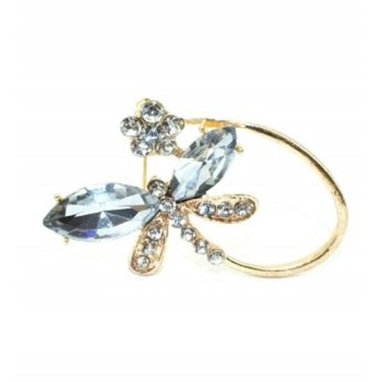 H0653 Elegant Arty Crystal Butterfly Flower Brooch Setting Size 45 mm x 30 mm Pack of 2 Gold Coloured