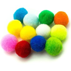H0657 A Jumbo Pack of Colourful Pom Poms Size 20-25 mm Diameter Pack of 200 Approx 94g Assorted Colours