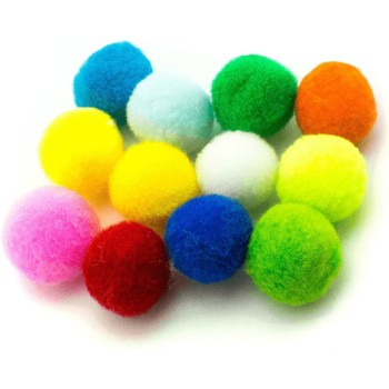 H0657 A Jumbo Pack of Colourful Pom Poms Size 20-25 mm Diameter Pack of 200 Approx 94g Assorted Colours