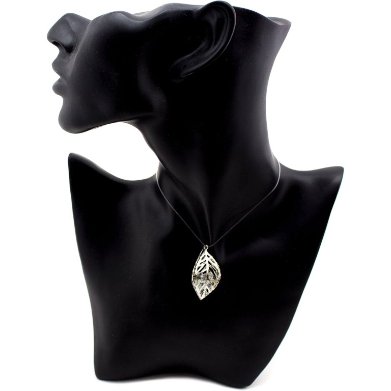 HAND H0665 3D Elegant Leaf Pattern Pendant Trim Containing Diamante Crystals, Size 38 mm x 20 mm Pack of 3 Silver Coloured HAND H0665 3D Elegant Leaf Pattern Pendant Trim Containing Diamante Crystals, Size 38 mm x 20 mm Pack of 3 Silver Coloured