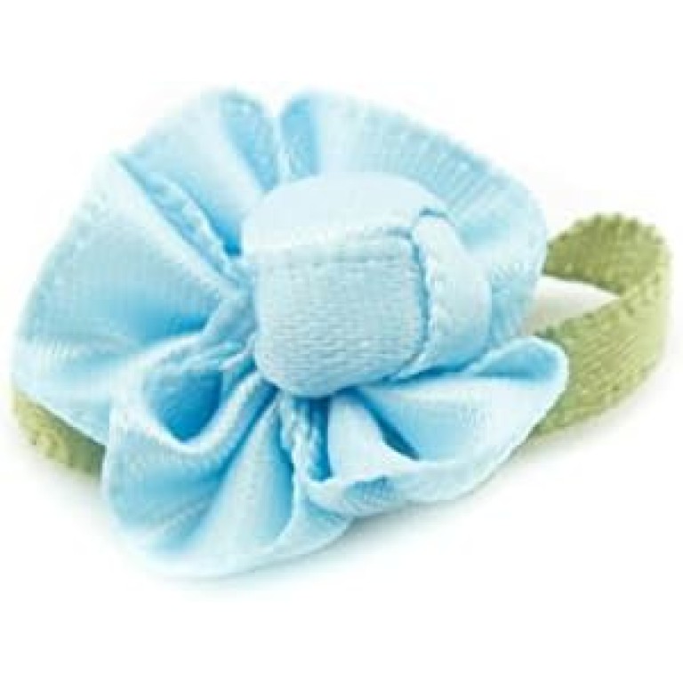 HAND H0687 Pretty Ribbon Bow Sew On Trim with Coloured Fabric Flower and Bud for Clothing Embellishment 23 mm x 18 mm Pack of 20, Blue HAND H0687 Pretty Ribbon Bow Sew On Trim with Coloured Fabric Flower and Bud for Clothing Embellishment 23 mm x 18 mm Pack of 20, Blue