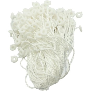 HAND Easy and Fast to Attach Hang Tag, Nylon String Round Snap Lock 20 cm 1000pcs, White HAND Easy and Fast to Attach Hang Tag, Nylon String Round Snap Lock 20 cm 1000pcs, White
