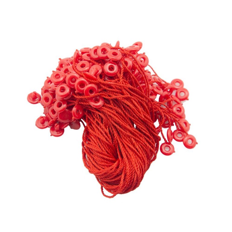 HAND Easy and Fast to Attach Hang Tag, Nylon String Round Snap Lock 20 cm 1000pcs, Red HAND Easy and Fast to Attach Hang Tag, Nylon String Round Snap Lock 20 cm 1000pcs, Red