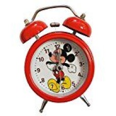 HAND ® 8815 Extremely Silent Children Cartoon Twin Bell Metal Alarm Clock- Mickey Mouse Style (Design 6)