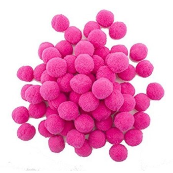 HAND A Jumbo Pack of 200 Neon Pink Pom Poms 25 mm Diameter - 188 g - Perfect for Fashion Embellishment, Arts and Crafts