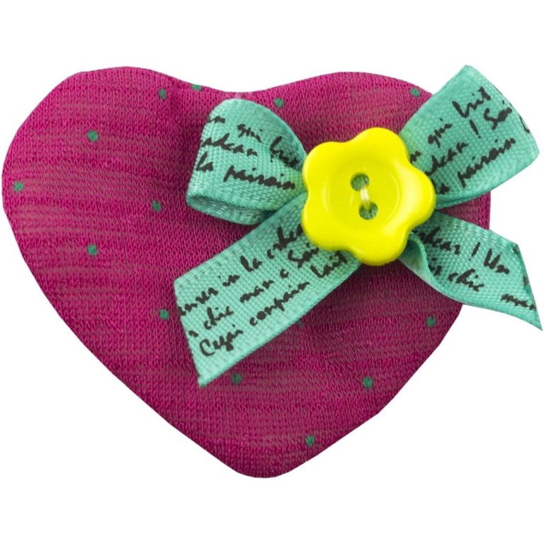 HAND H1005 Soft Padded Deep Pink Pretty Polka Dot Decorative Heart Bow and Flower Fabric Embellishment Trims - Pack of 5 HAND H1005 Soft Padded Deep Pink Pretty Polka Dot Decorative Heart Bow and Flower Fabric Embellishment Trims - Pack of 5