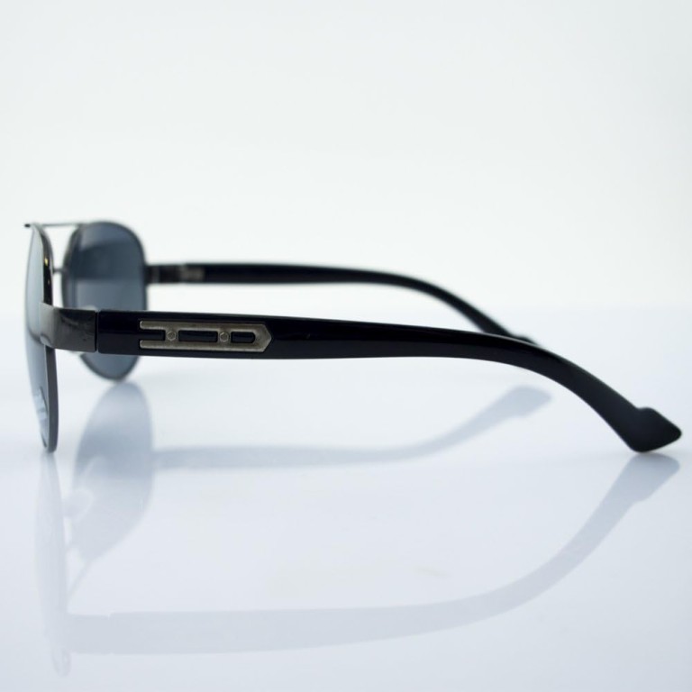 HAND H1050 502 Polaroid Aviator Sunglasses with Black & Gunmetal Grey Frame and Blue-Grey Lenses - Width at Temples 134 mm - 100% UV400 protection HAND H1050 502 Polaroid Aviator Sunglasses with Black & Gunmetal Grey Frame and Blue-Grey Lenses - Width at Temples 134 mm - 100% UV400 protection