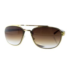 HAND Stylish 231 Men's Gold Coloured Frame and Graduated Brown Lens Unisex Sunglasses - Width at Temples 144 mm - 100% UV400 protection