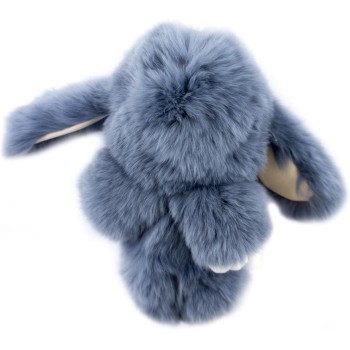 HAND Large Cute Grey Fluffy Bunny Rabbit Keyring Charm Hangbag Charm