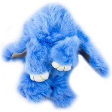 HAND Large Cute Blue Fluffy Bunny Rabbit Keyring Charm Hangbag Charm
