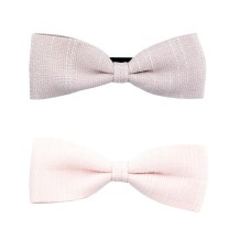 HAND Pretty Hair Clip with a Plain Pattern Fabric Bow - Pack of 2