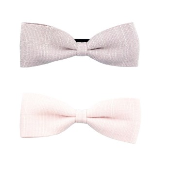 HAND Pretty Hair Clip with a Plain Pattern Fabric Bow - Pack of 2