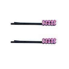 HAND Stylish Ten Crystals Hairpin Barrettes - Pack of 2 Pairs