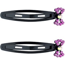 HAND Stylish Crystal Bow Tie Hair Clips Barrettes - Pack of 3 Pairs