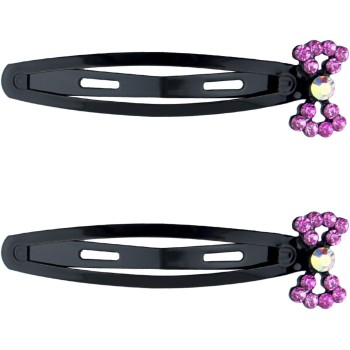 HAND Stylish Crystal Bow Tie Hair Clips Barrettes - Pack of 3 Pairs