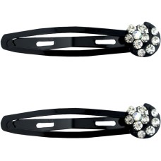 HAND Stylish Crystal Flower Hair Clips Barrettes - Pack of 3 Pairs