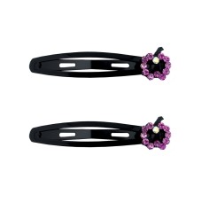 HAND Stylish Crystal Apple Hair Clips Barrettes - Pack of 3 Pairs