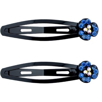 HAND Stylish Crystal Bloom Hair Clips Barrettes - Pack of 3 Pairs