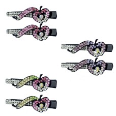 HAND Shiny Apples Crystal Hair Clips Barrettes - Pack of 3 Pairs