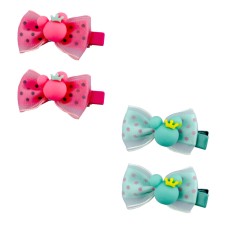HAND Cute Girls Mickey Mouse Polka Dot Bow Alligator Hair Clips - 50 mm x 20 mm Approx- Pack of 2 Pairs