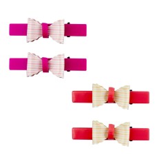 HAND Bow Pretty Colourful Hair Clip Barrettes - 60 mm x 20 mm Approx - Pack of 2 Pairs