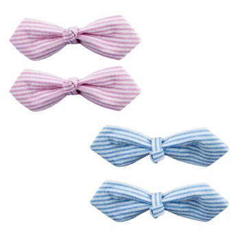 HAND A Pair of Pretty and Stylish Striped Fabric Bow Hair Clip Barrettes - 8 cm x 3 cm HAND A Pair of Pretty and Stylish Striped Fabric Bow Hair Clip Barrettes - 8 cm x 3 cm