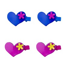 HAND Two Pairs of Colourful Cute Heart Hair Clip Barrettes