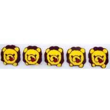 HAND Knitted Teddy Bear Design Fabric Decorative Trim Sew on Trim w/ net Backing - Half Metre Appx 7pcs (7x7cm)