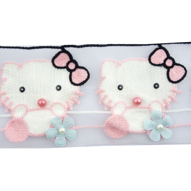 HAND Hello Kitty Design Fabric Decorative Trim Sew on Trim w/ net Backing - Half Metre Appx 6pcs (8x8cm) HAND Hello Kitty Design Fabric Decorative Trim Sew on Trim w/ net Backing - Half Metre Appx 6pcs (8x8cm)
