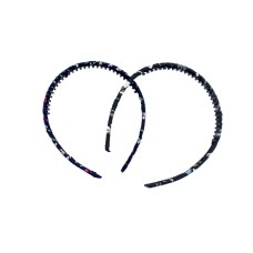 HAND Pretty Dark Flower Print Alice Band Headband - Pack of 2