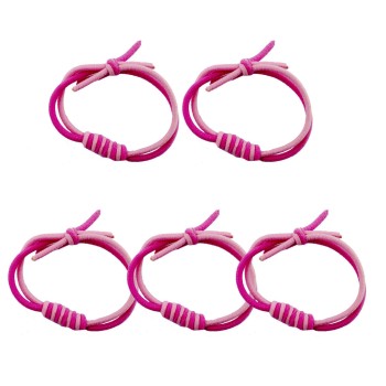 HAND A Pack of 5 Pretty Two-Tone Light and Dark Pink Elasticated Twisting Ponytail Hair Bands