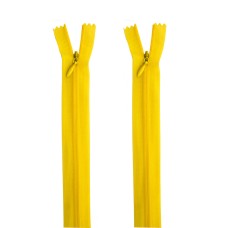HAND® 2 PCS Egg Yolk Yellow Invisible Zipper for Dresses, Skirts, Blouses, Pants etc. - 16 inch (41 cm) Long - Nylon Zip and Metal Zip Head