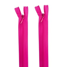 HAND® 2 PCS Rose Pink Invisible Zipper for Dresses, Skirts, Blouses, Pants etc. - 16 inch (41 cm) Long - Nylon Zip and Metal Zip Head