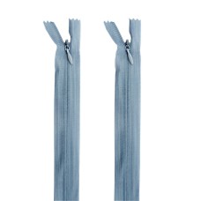 HAND® 2 PCS Grey Invisible Zipper for Dresses, Skirts, Blouses, Pants etc. - 16 inch (41 cm) Long - Nylon Zip and Metal Zip Head