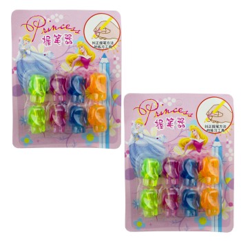 HAND® 8875D 2 Packs of Disney Princess Easy to Hold Ergonomic Pen and Pencil Grips with Soft Rubberised Texture - 16 Grips Total