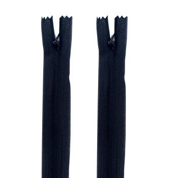 HAND® 2 PCS Black Invisible Zipper for Dresses, Skirts, Blouses, Pants etc. - 10 inch (25.5 cm) Long - Nylon Zip and Metal Zip Head