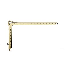 HAND® Large 165 x 95 mm Brass Tone L-Shaped Purse Frame with Decorative Clasp and Perforations