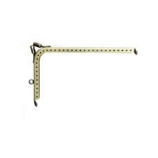 HAND® Medium 145 x 90 mm Brass Tone L-Shaped Purse Frame with Decorative Clasp and Perforations
