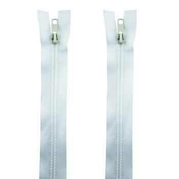 HAND® 2 PCs No.5 White Plastic Closed End Automatic Zips 70cmL x 33mmW
