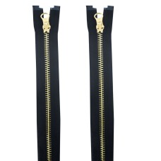 HAND® Black 2 PCs No.5 Brass Closed Ended Zipper 65cmL x 32mmW