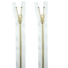 HAND® White 2 PCs No.5 Brass Closed Ended Zipper 65cmL x 32mmW