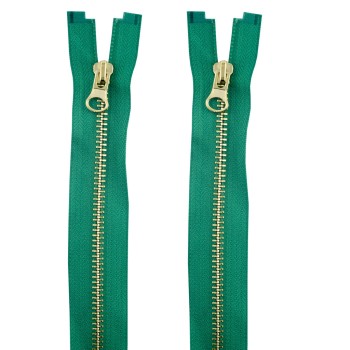 HAND® Green 2 PCs No.5 Brass Closed Ended Zipper 65cmL x 32mmW
