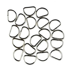 HAND® Silver Tone 14 mm Small D Ring Buckle - for Making or Repairing Belts, Bags 14 mm W x 10 mm H - Pack of 20
