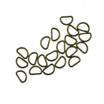 HAND® Antique Bronze Tone 14 mm Small D Ring Buckle - for Making or Repairing Belts, Bags 14 mm W x 10 mm H - Pack of 20