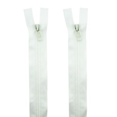 2 PCs No.5 White Plastic Open End Automatic Zips 60cmL x 33mmW