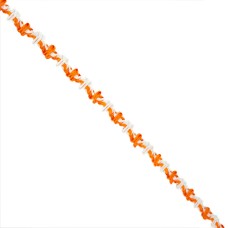 HAND® Orange and White Fabric Sew In Trim Embellishment for Garments and Accessories - 11 mm Wide - 3 Metres