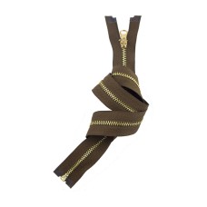 HAND® Chocolate Brown 2 PCs No.3 Brass Open Ended Zipper 65cmL x 28mmW